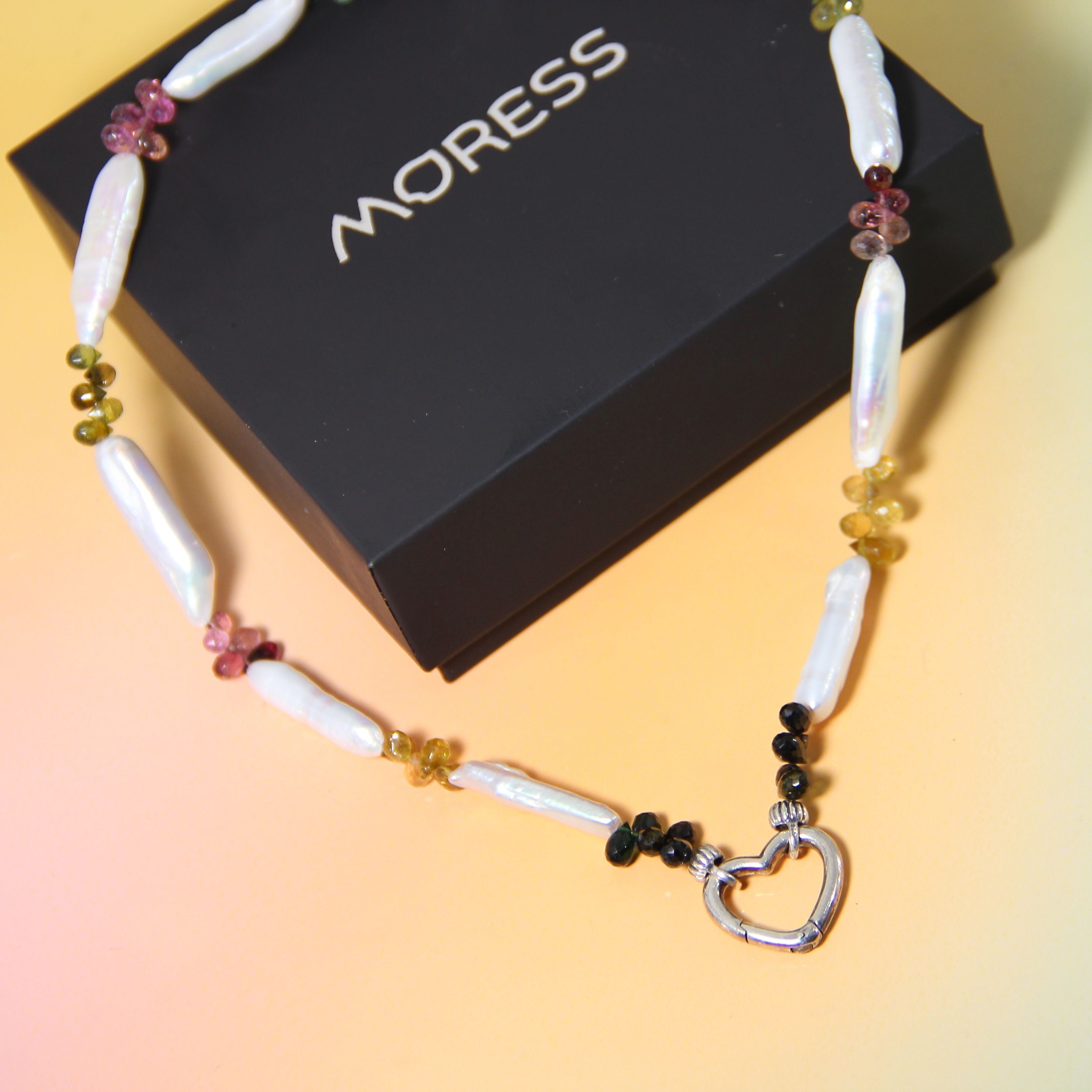 NEW! MoressPLAY Tourmaline and Pearl Necklace Set with Lock