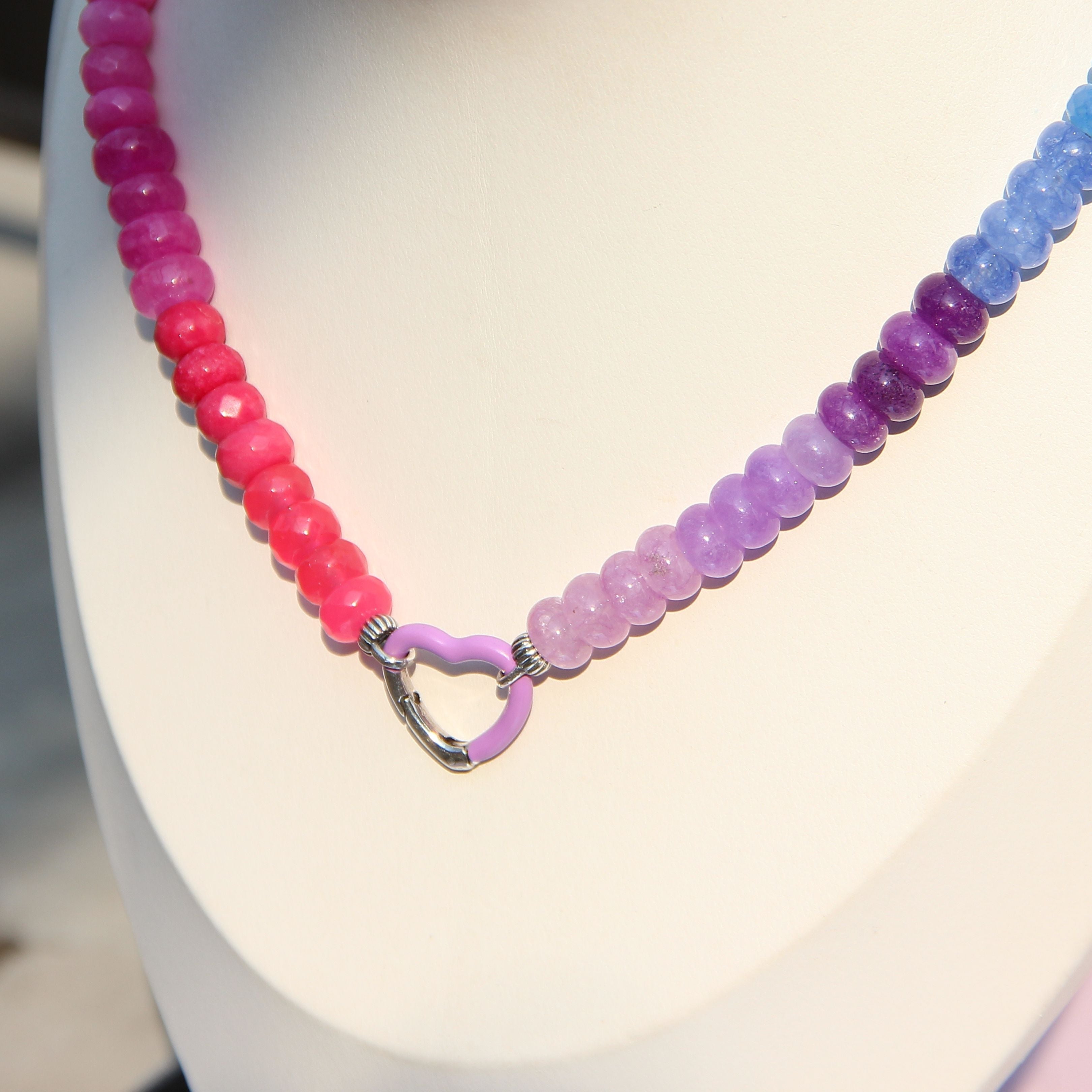 NEW! MoressPLAY Rainbow Quartz Necklace Set with Lock