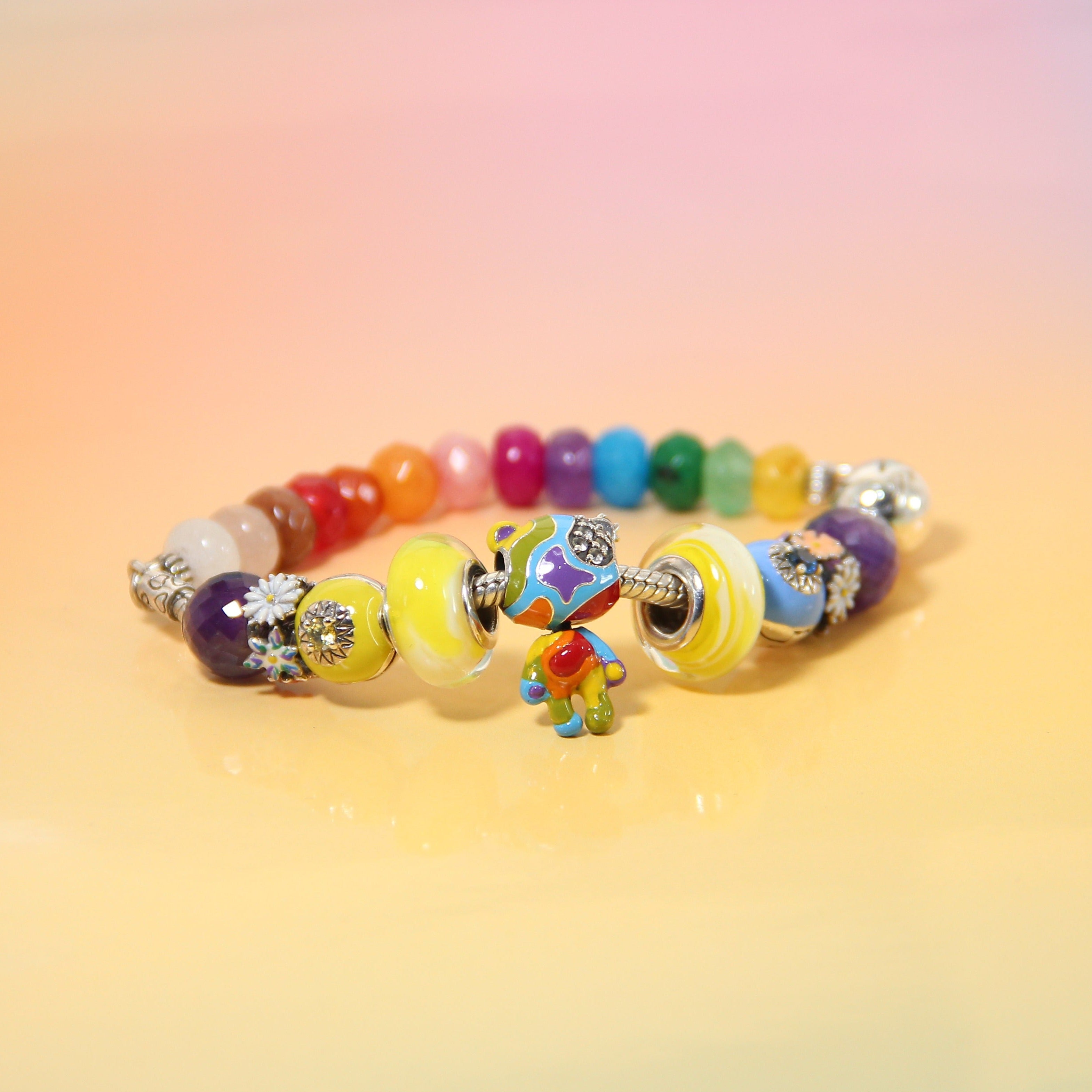 Rainbow Teddy Bead