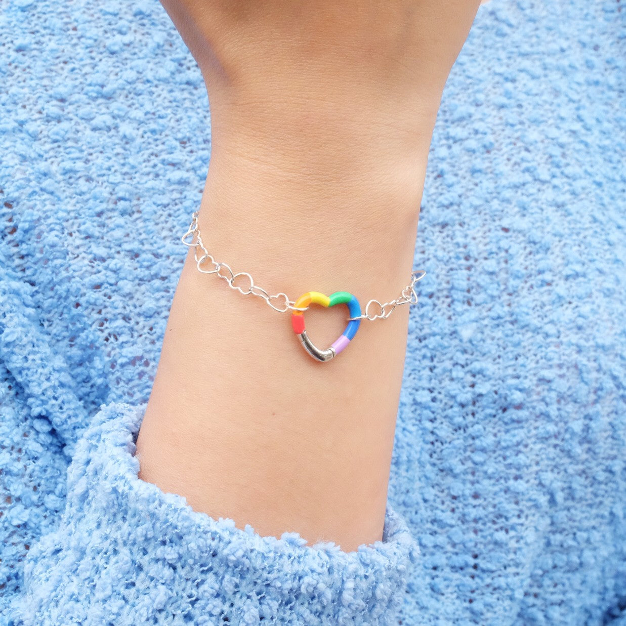 Play Rainbow Heart Bracelet Set